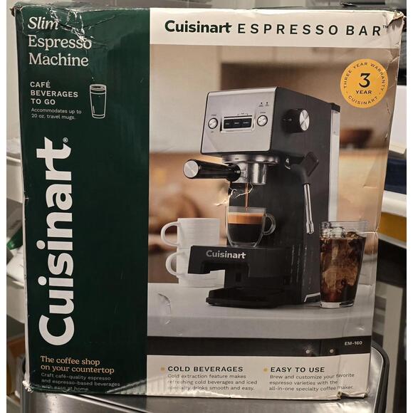 Cuisinart Espresso Bar Slim EM-160 Machine 15-Bar Pump NEW - Picture 9 of 9